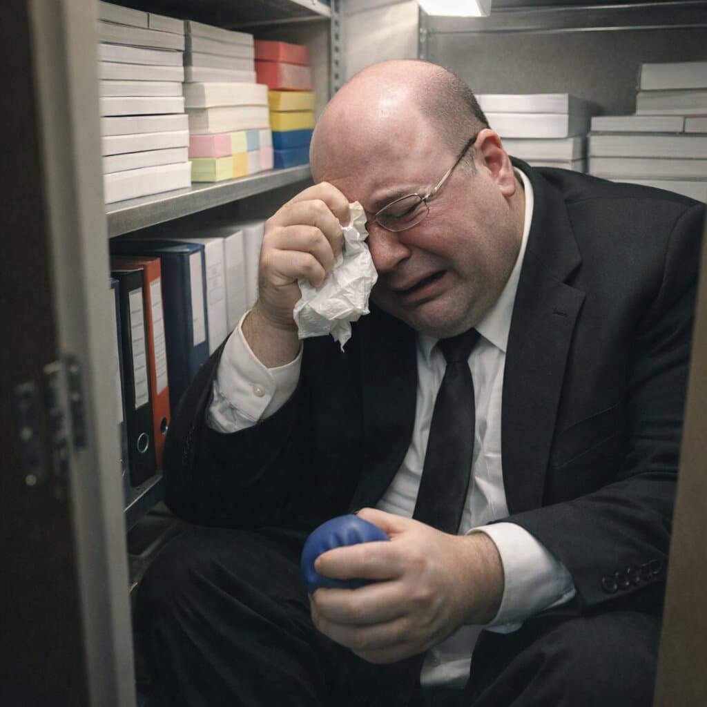 Example of Crying in Supply Closet transformation